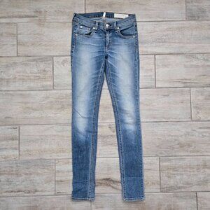 Rag & Bone Skinny Jeans Women's Low Rise Faded Thigh Stretchy Denim Everyday 25